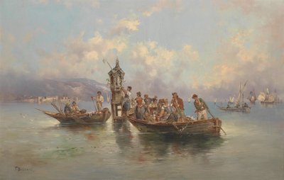 Società festosa in barche da pesca da F. Boscari